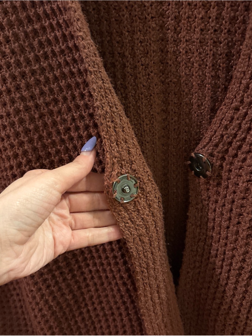 Knit Open-Front Cardigan in Rust - Picture 4 of 4
